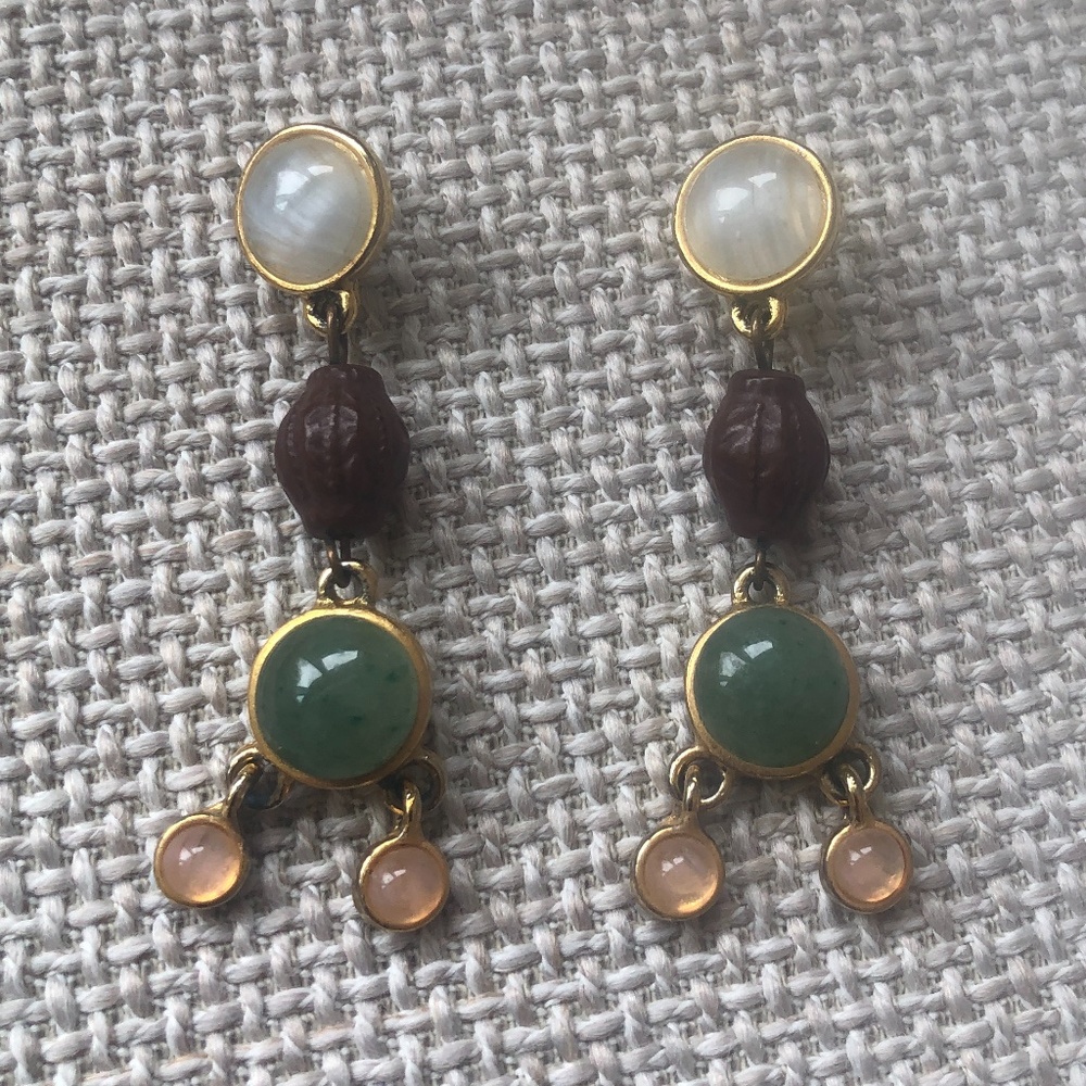 Drop Earrings with colorful stones